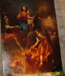 Toile restaurée : "les ames du purgatoire", toile attribuée à Michel Serre